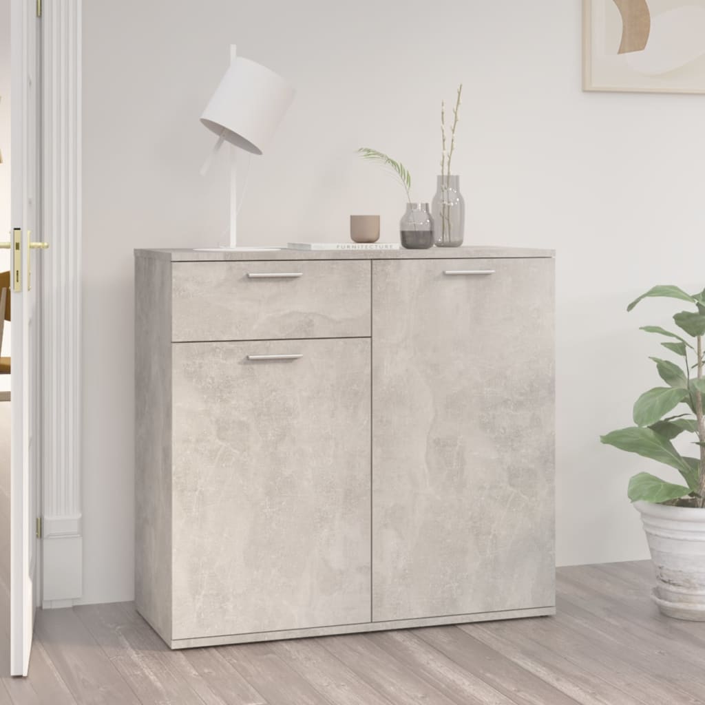 skænk 80x36x75 cm konstrueret træ betongrå