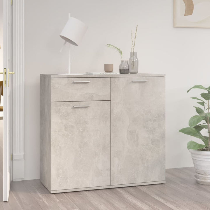 skænk 80x36x75 cm konstrueret træ betongrå