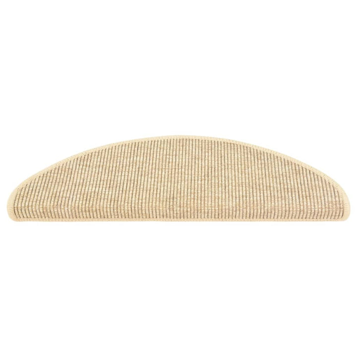 selvklæbende trappemåtter 15 stk. 65x21x4 cm sisal-look beige