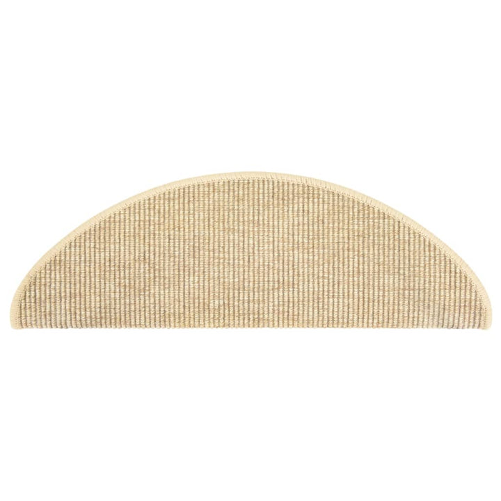 selvklæbende trappemåtter 15 stk. 65x21x4 cm sisal-look beige