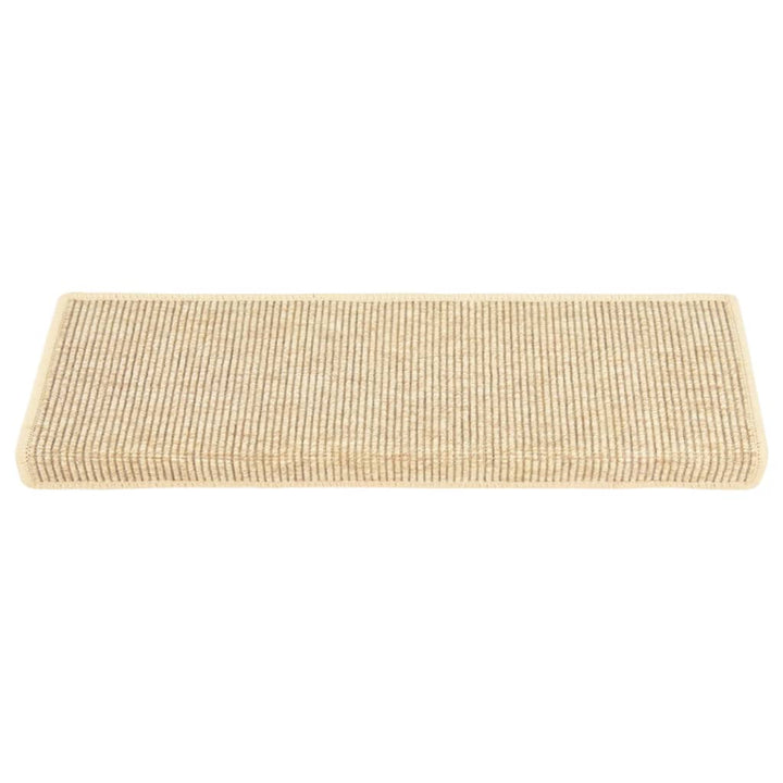 selvklæbende trappemåtter 15stk. 65x21x4cm sisal-look lys beige