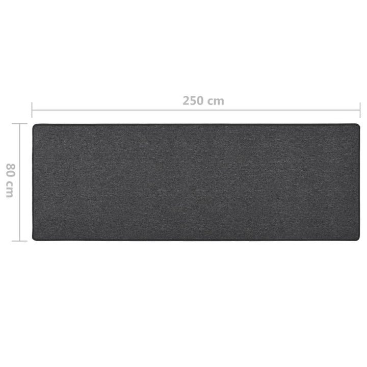 tæppeløber 80x250 cm antracitgrå