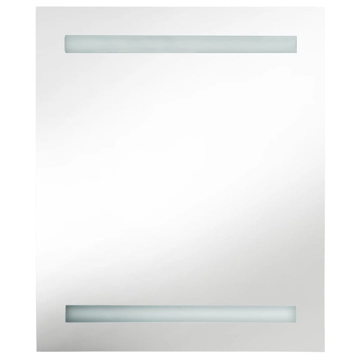 badeværelsesskab med spejl + LED-lys 50x14x60 cm grå