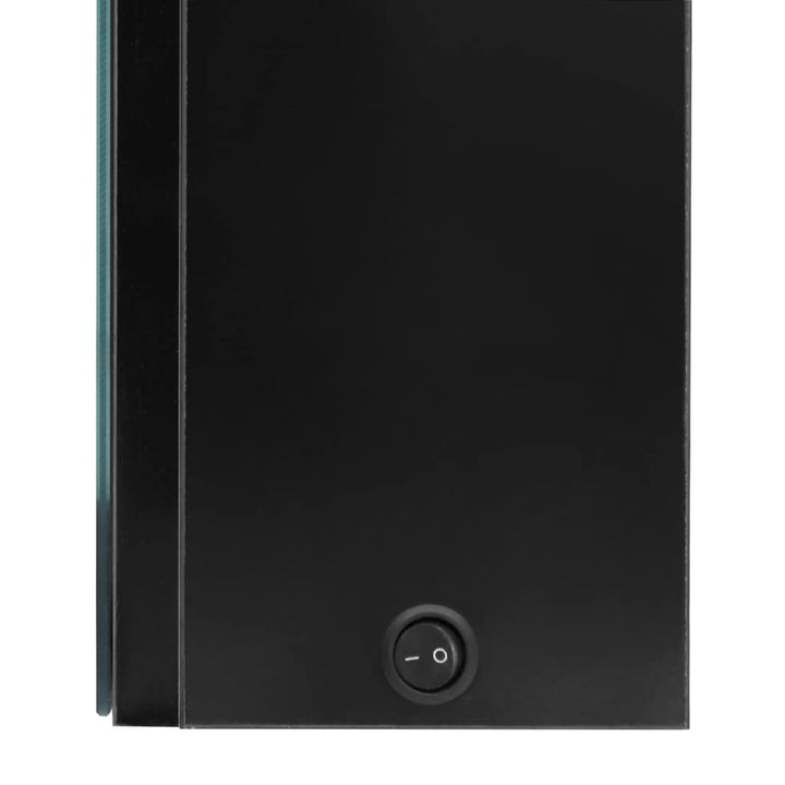 badeværelsesskab med spejl + LED-lys 50x14x70 cm skinnende sort