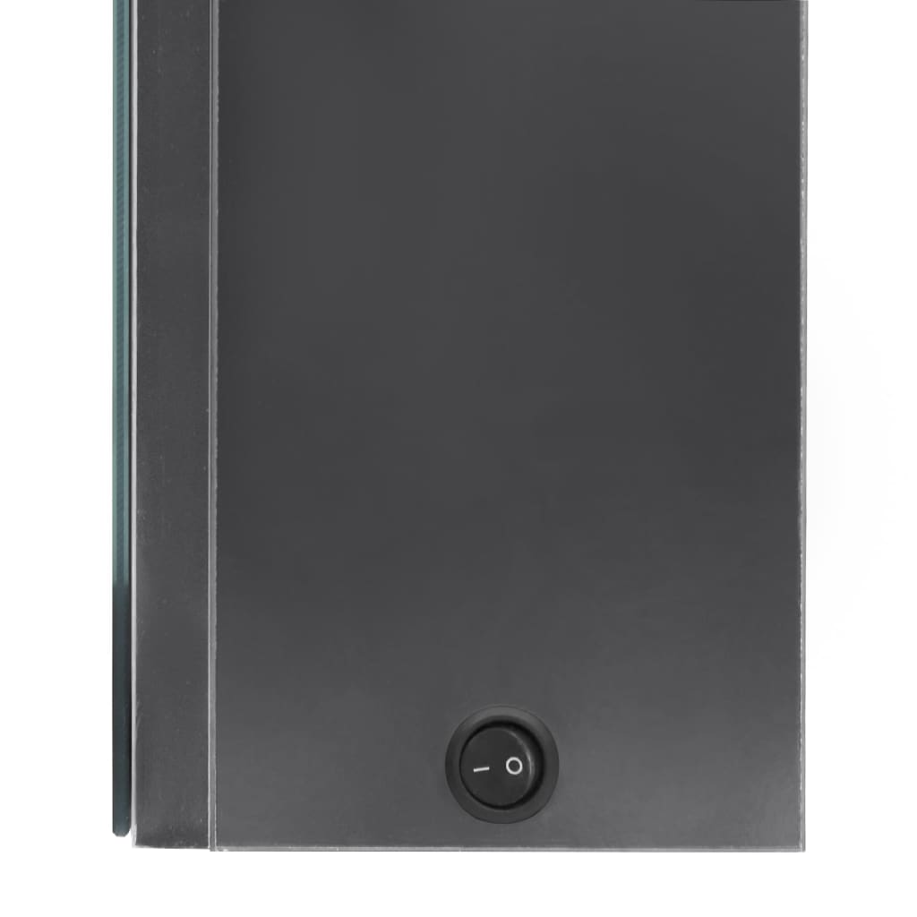 badeværelsesskab med spejl + LED-lys 50x13x70 cm blank grå