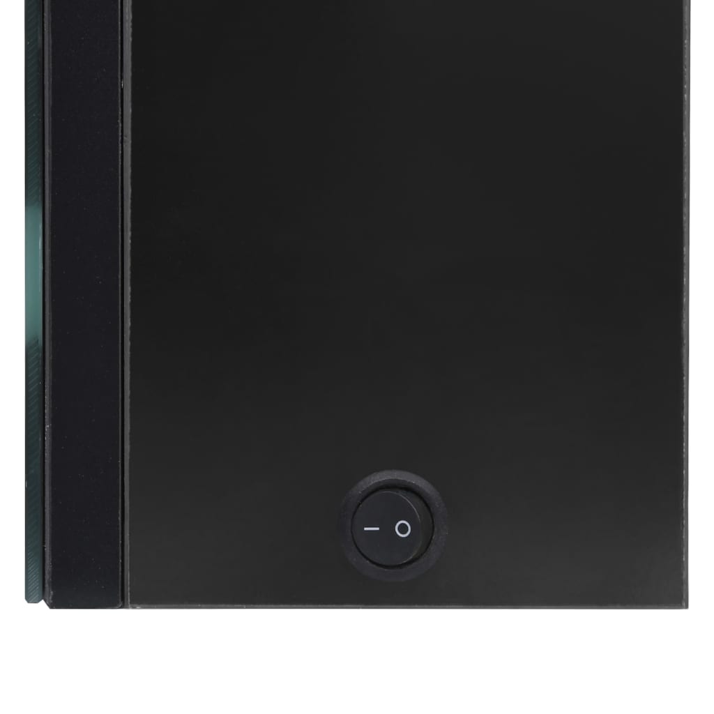 badeværelsesskab med spejl + LED-lys 62x14x60 cm skinnende sort