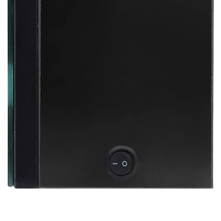 badeværelsesskab med spejl + LED-lys 62x14x60 cm skinnende sort