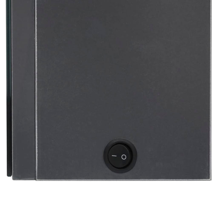 badeværelsesskab med spejl + LED-lys 62x14x60 cm grå