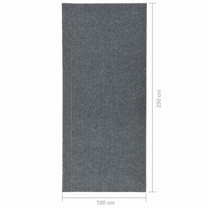 snavsbestandig tæppeløber 100x250 cm grå