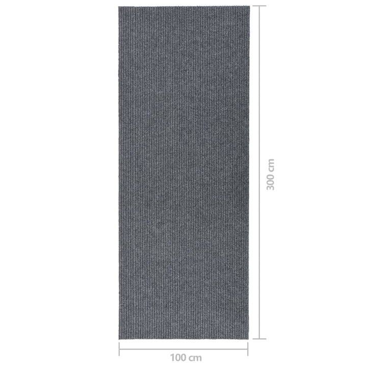 snavsbestandig tæppeløber 100x300 cm grå