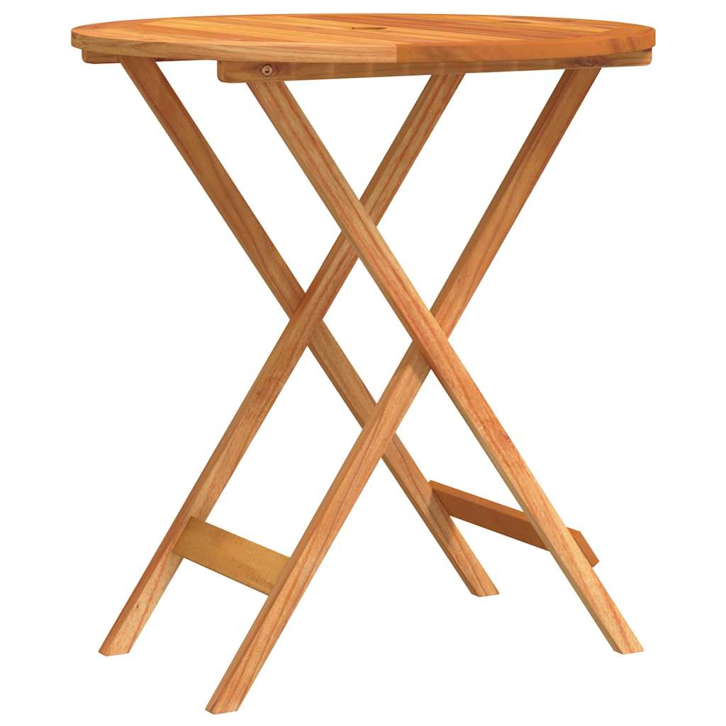 foldbart havebord Ø60x75 cm massivt eukalyptustræ
