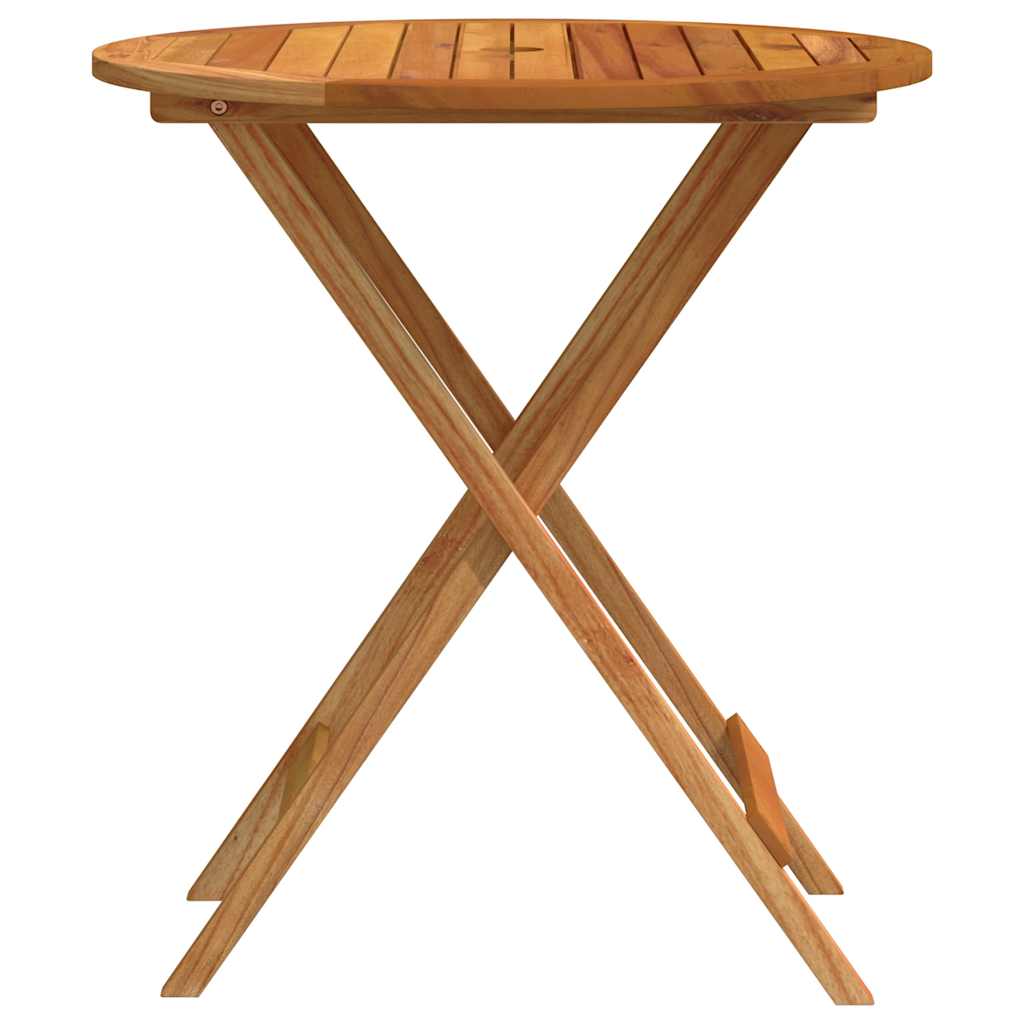 foldbart havebord Ø60x75 cm massivt eukalyptustræ