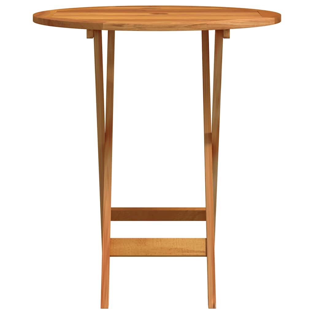 foldbart havebord Ø60x75 cm massivt eukalyptustræ