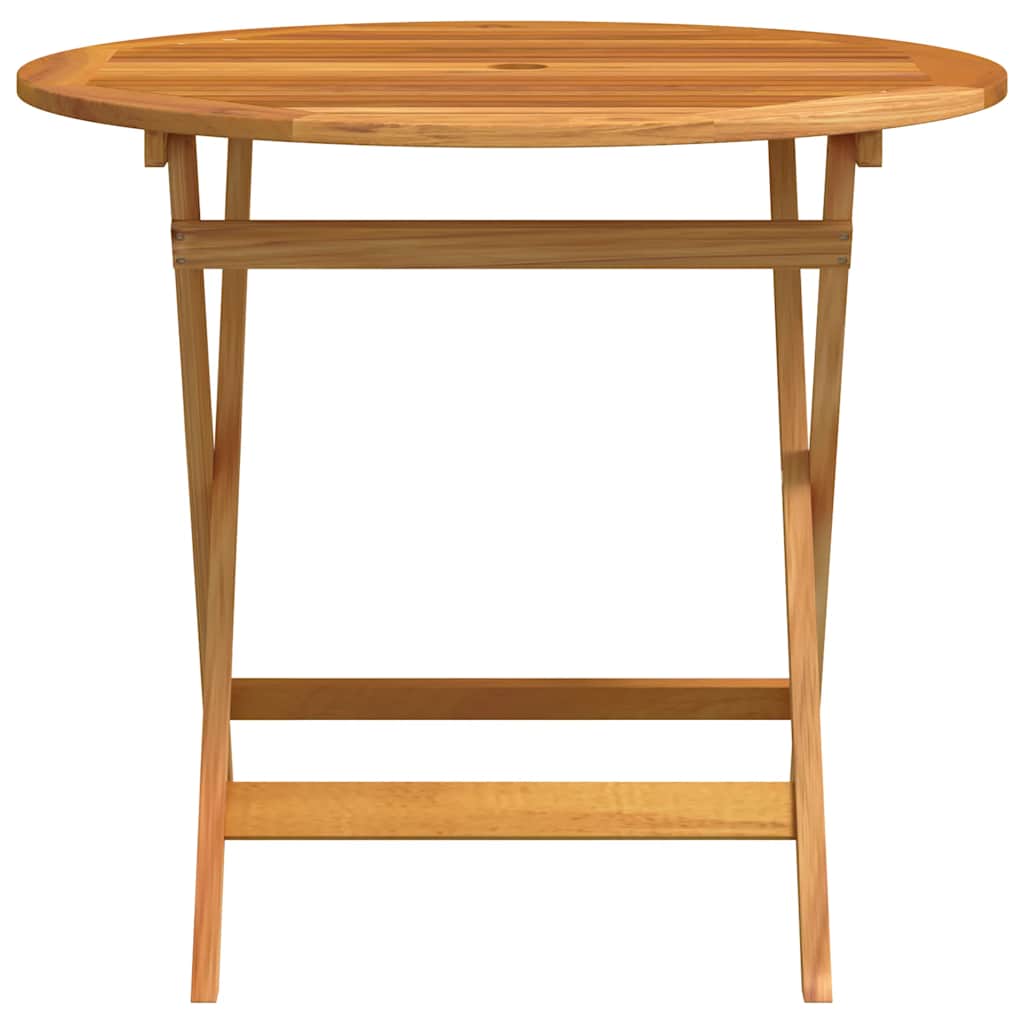 foldbart havebord Ø90x75 cm massivt eukalyptustræ