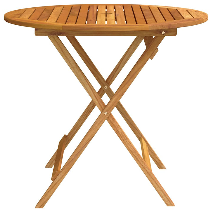 foldbart havebord Ø90x75 cm massivt eukalyptustræ