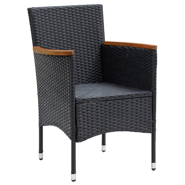 spisebordssæt til haven 5 dele sort