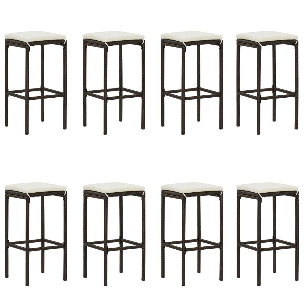 barsæt til haven 9 dele med hynder brun