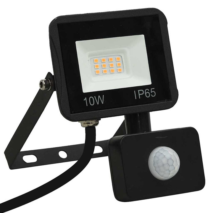 LED-projektør med sensor 10 W varm hvid