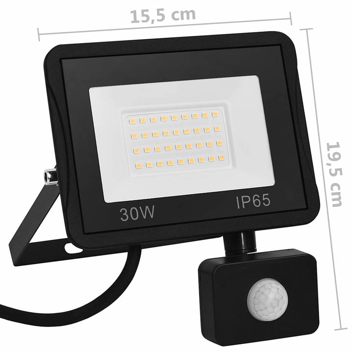 LED-projektør med sensor 30 W kold hvid