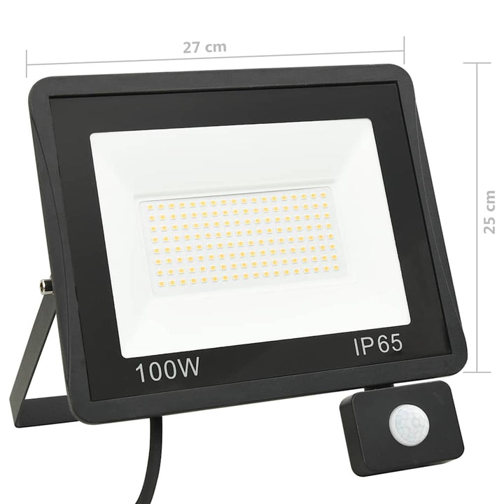 LED-projektør med sensor 100 W kold hvid