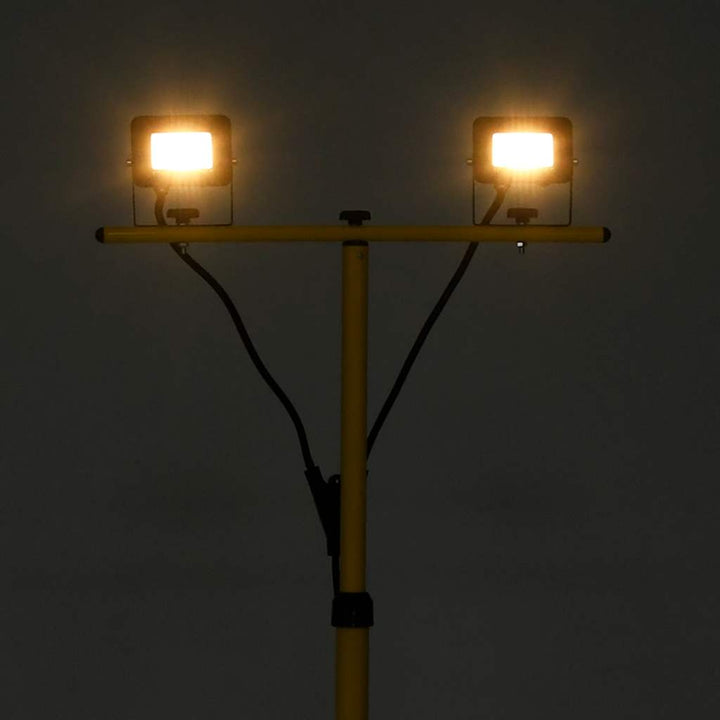 LED-projektør med stativ 2x10 W varm hvid