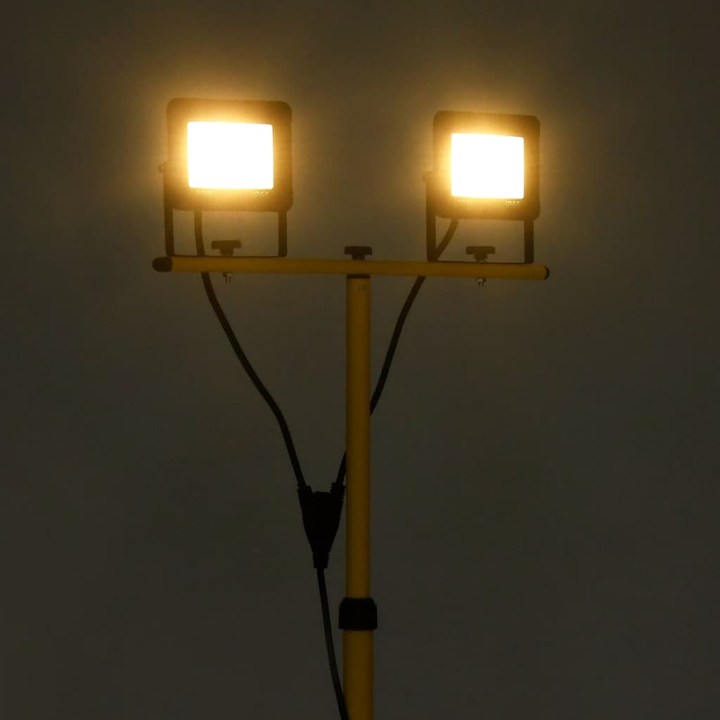 LED-projektør med stativ 2x30 W varm hvid