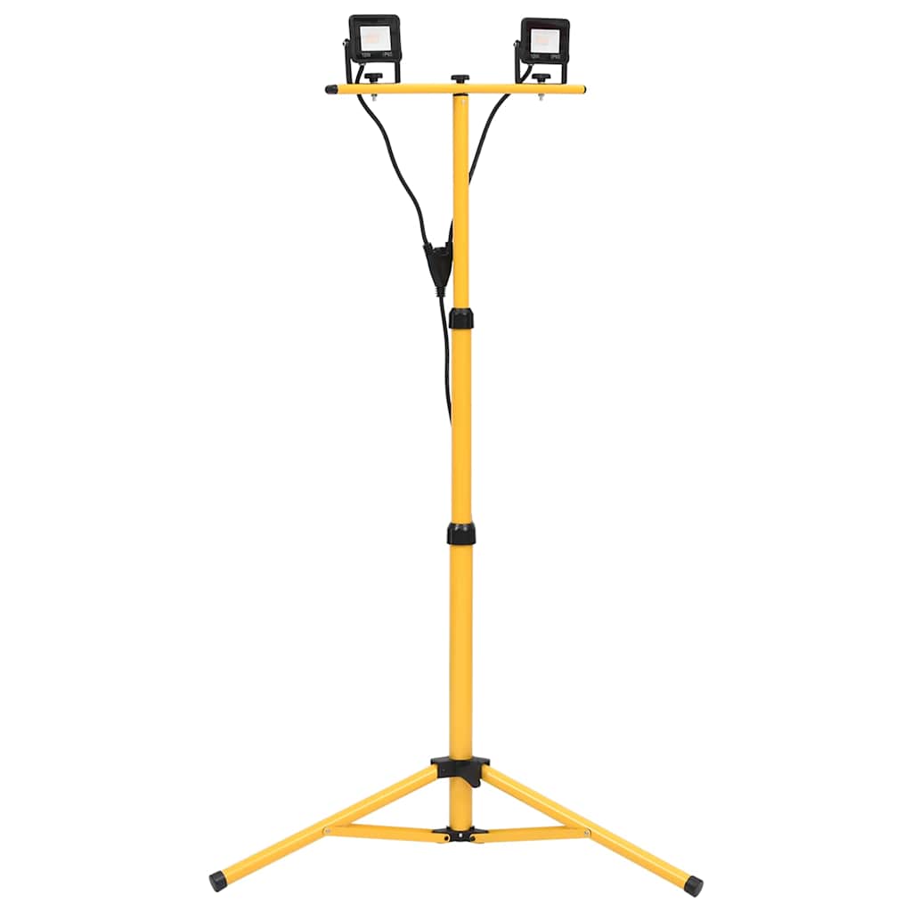 LED-projektør med stativ 2x10 W kold hvid