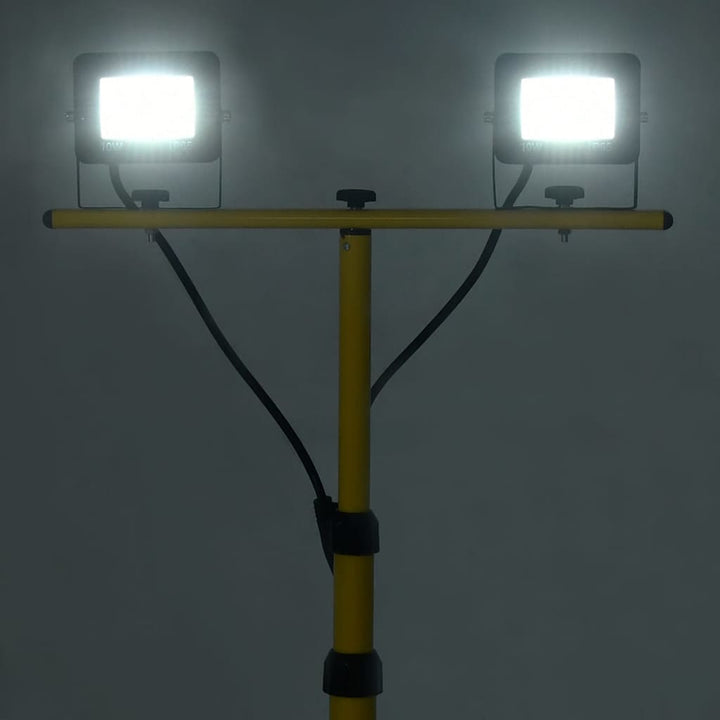 LED-projektør med stativ 2x10 W kold hvid
