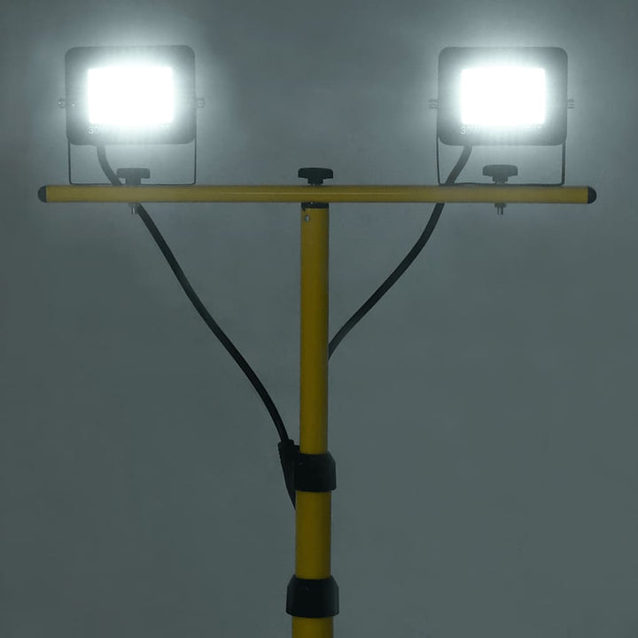 LED-projektør med stativ 2x30 W kold hvid