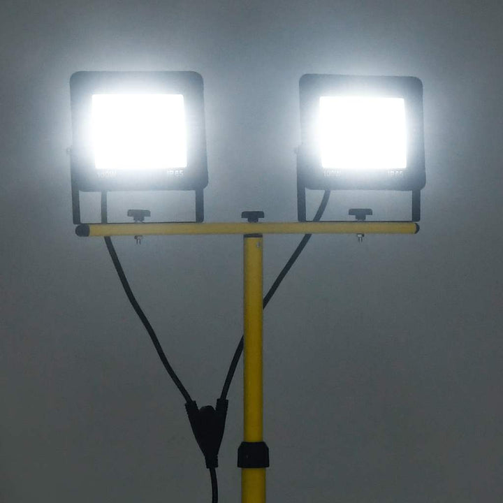 LED-projektør med stativ 2x100 W kold hvid