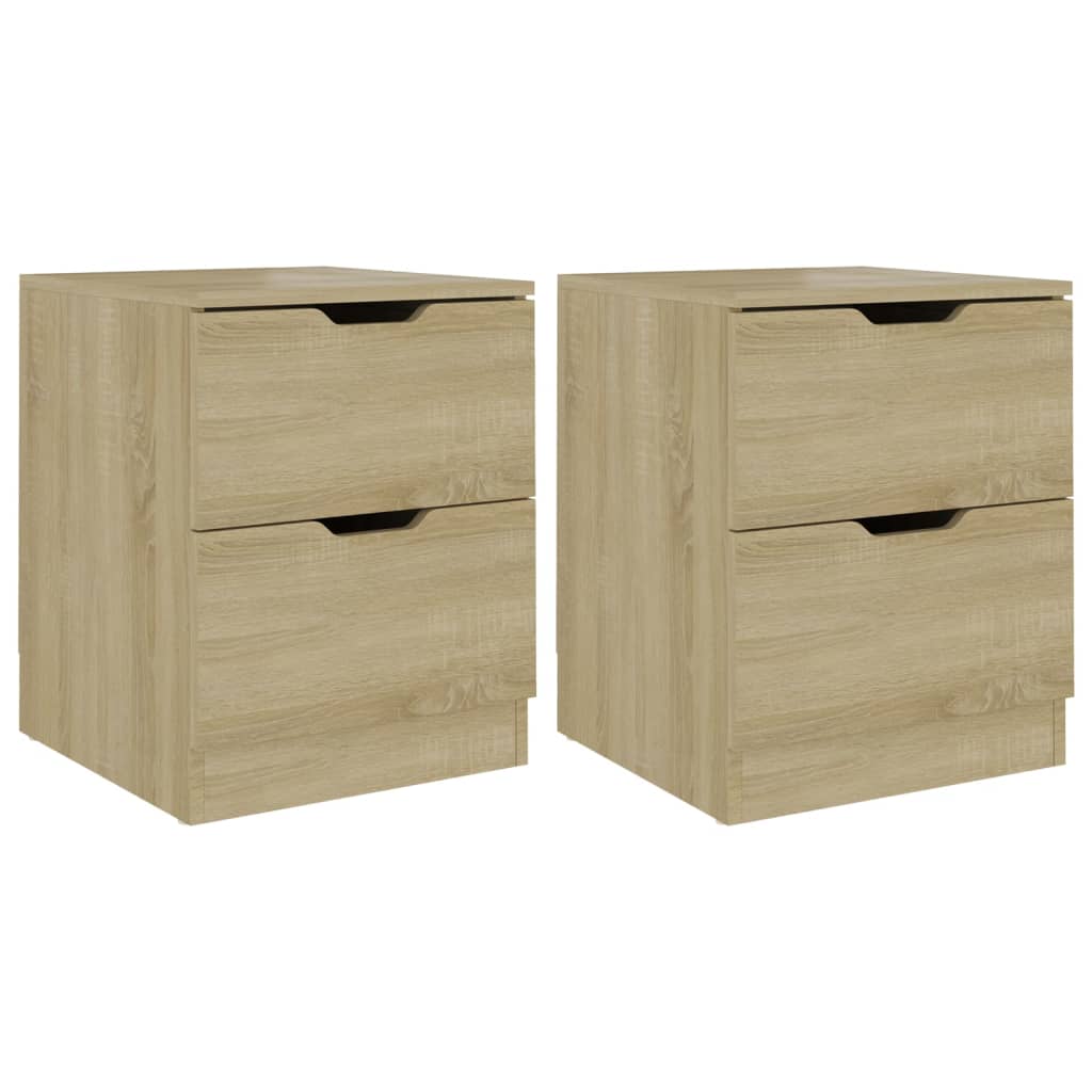 sengeborde 2 stk. 40x40x50 cm konstrueret træ sonoma-eg