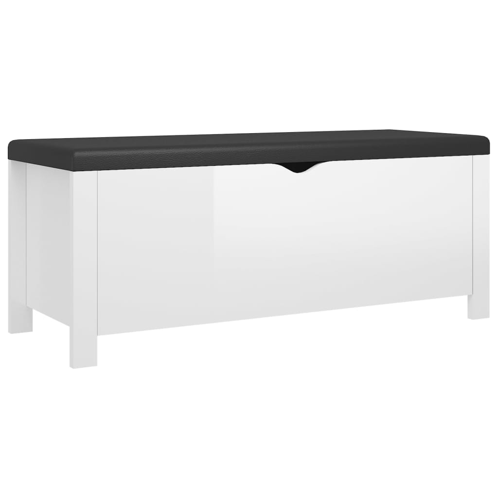 opbevaringskasse med hynde 105x40x45cm konstrueret træ højglans