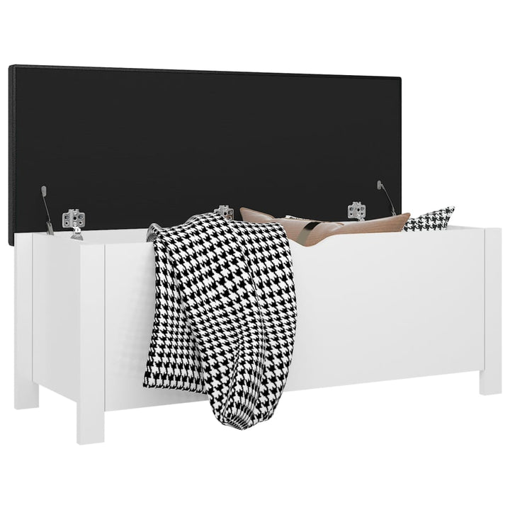 opbevaringskasse med hynde 105x40x45cm konstrueret træ højglans