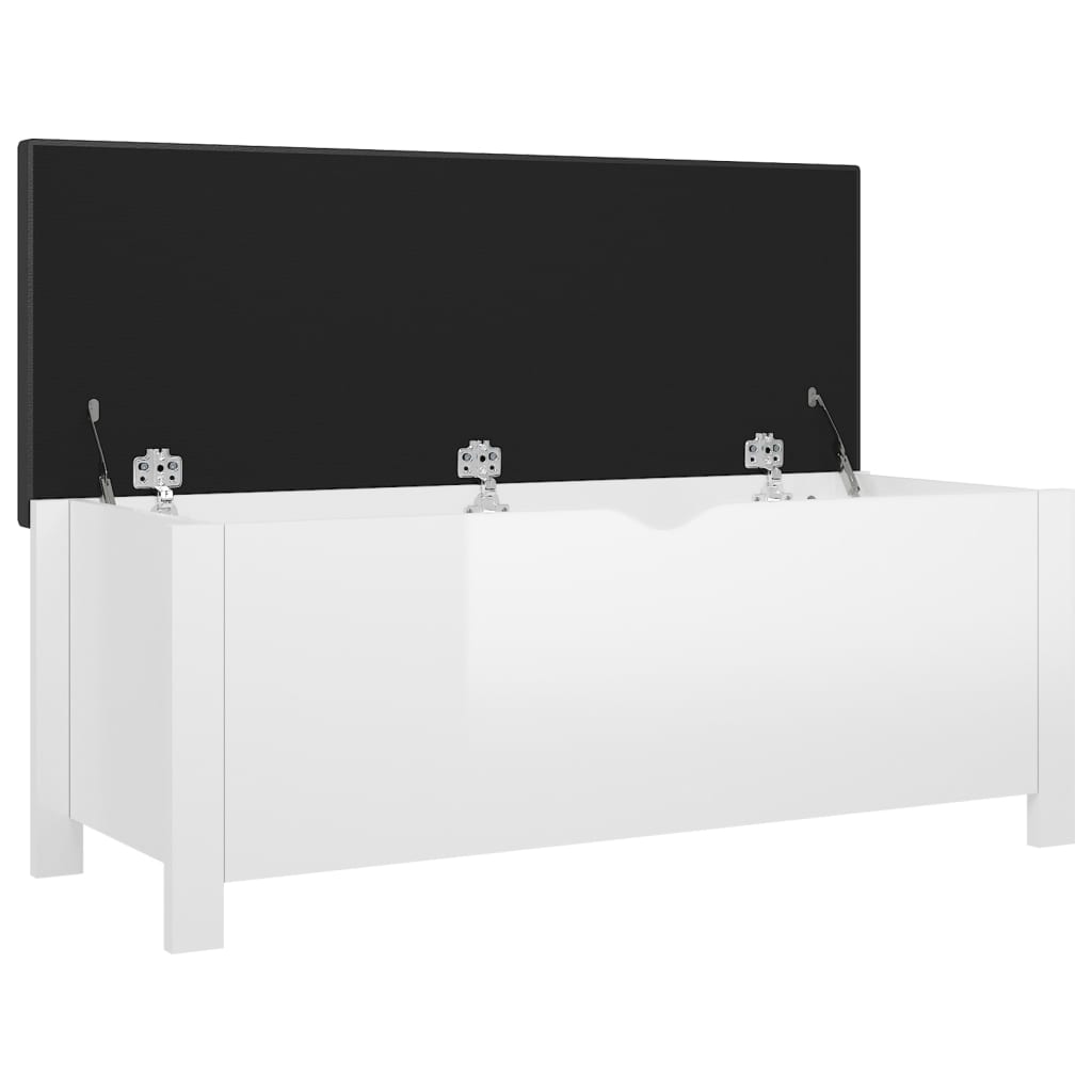 opbevaringskasse med hynde 105x40x45cm konstrueret træ højglans