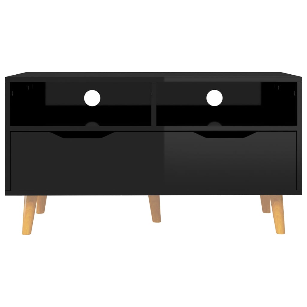 tv-bord 90x40x48,5 cm konstrueret træ sort højglans