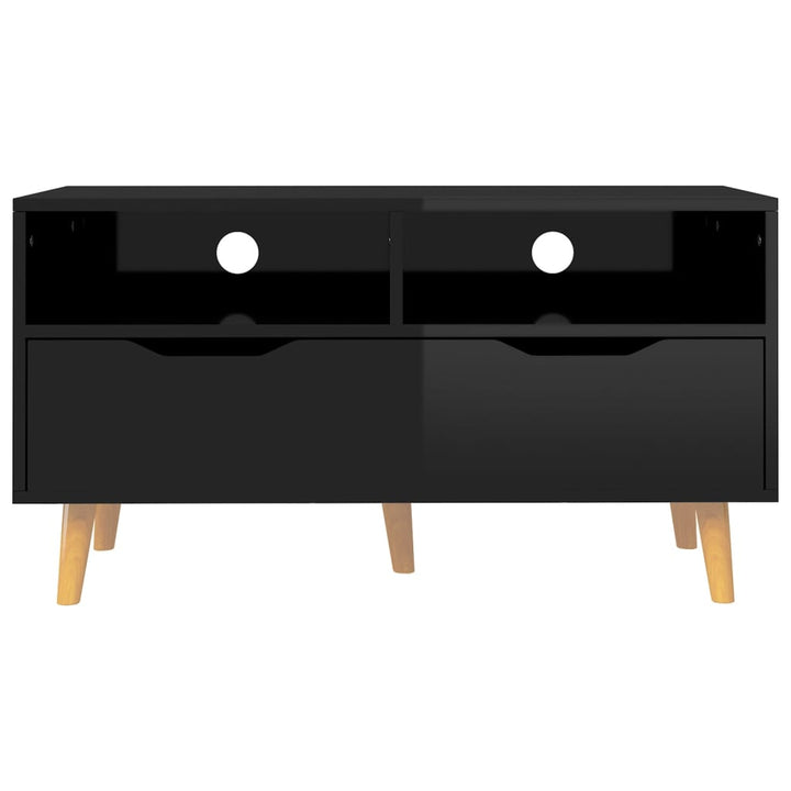 tv-bord 90x40x48,5 cm konstrueret træ sort højglans