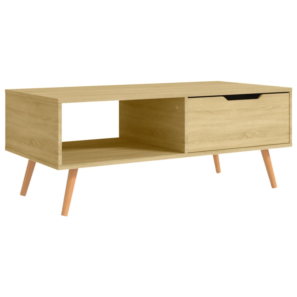 sofabord 100x49,5x43 cm konstrueret træ sonoma-eg