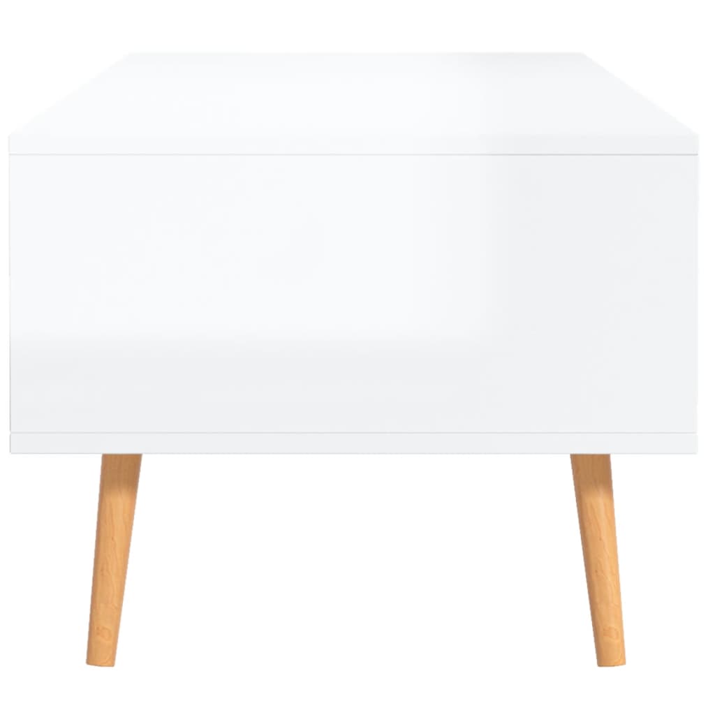 sofabord 100x49,5x43 cm konstrueret træ hvid højglans
