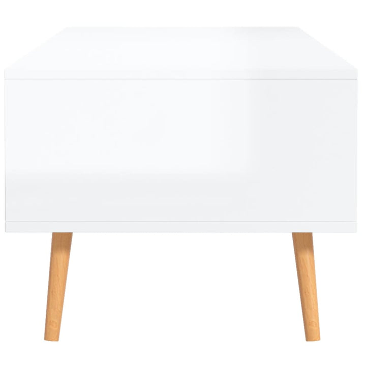 sofabord 100x49,5x43 cm konstrueret træ hvid højglans