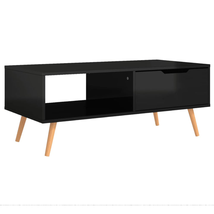 sofabord 100x49,5x43 cm konstrueret træ sort højglans