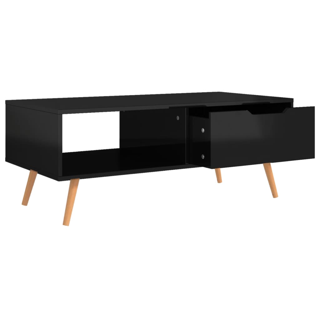 sofabord 100x49,5x43 cm konstrueret træ sort højglans