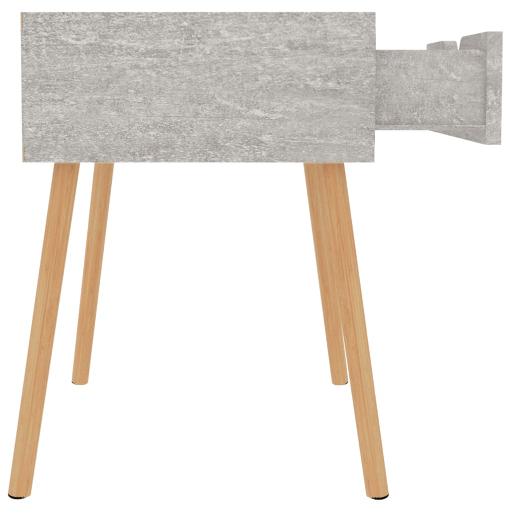 sengebord 40x40x56 cm konstrueret træ betongrå