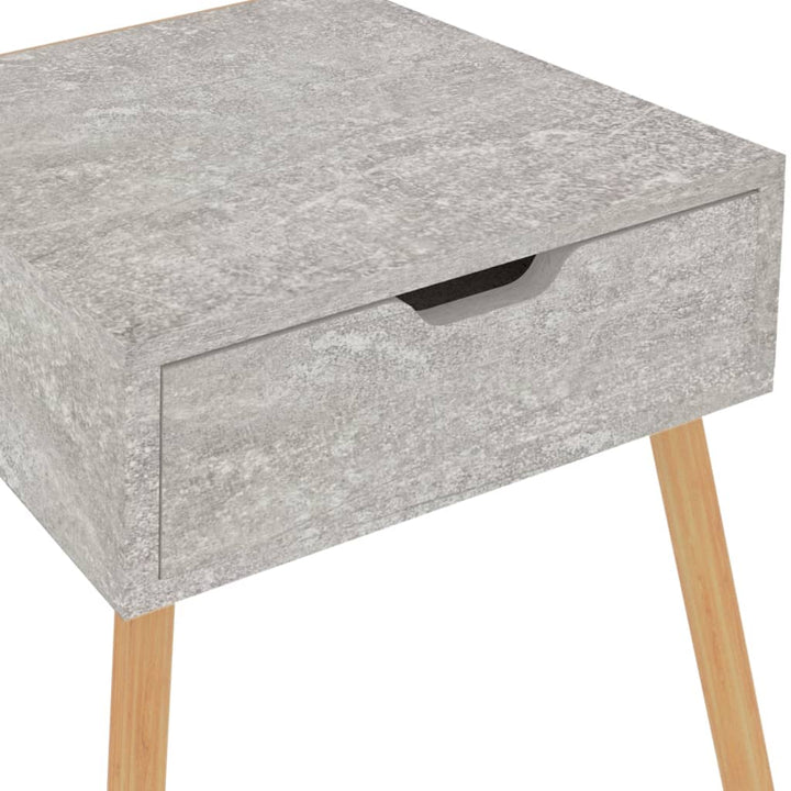 sengebord 40x40x56 cm konstrueret træ betongrå
