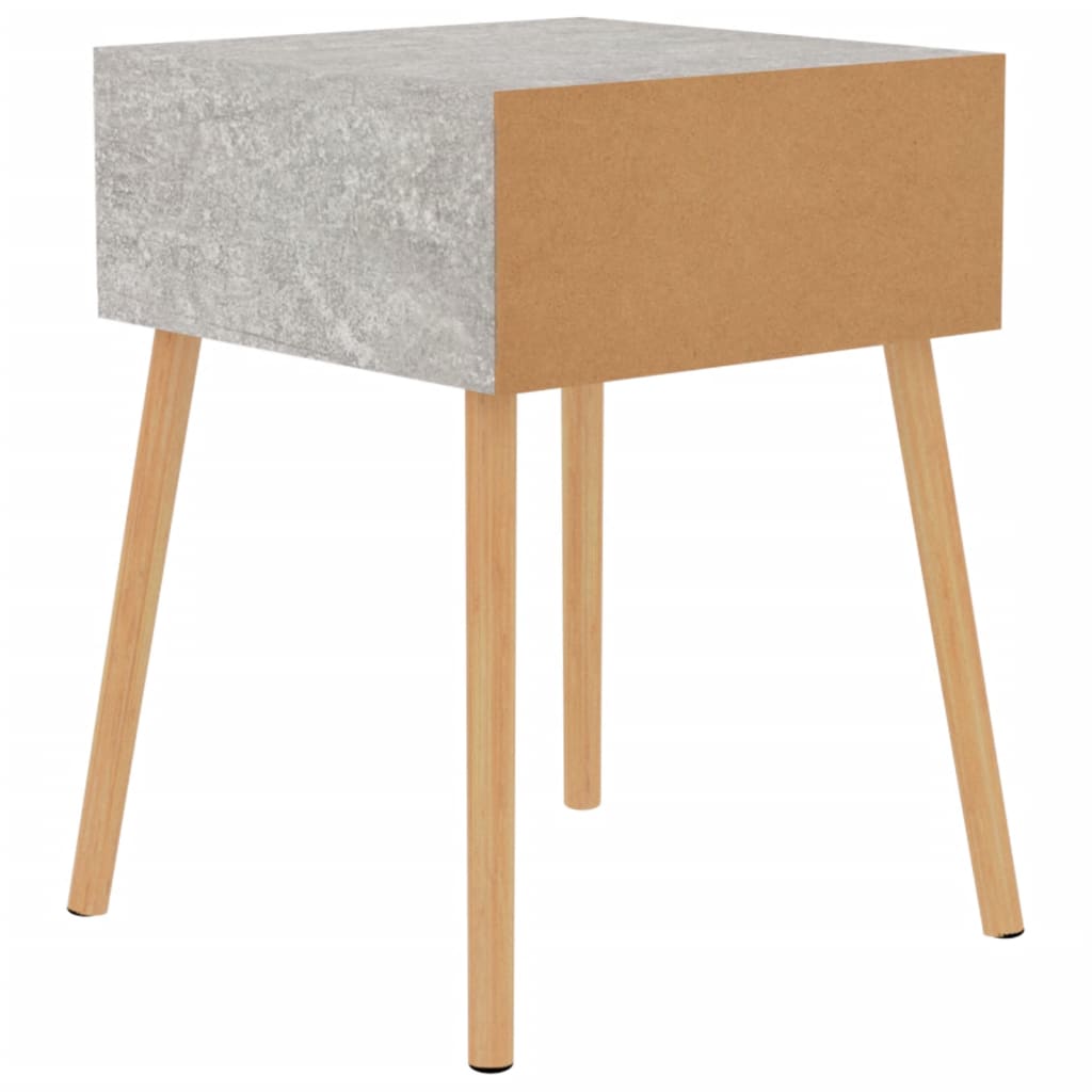 sengeborde 2 stk. 40x40x56 cm konstrueret træ betongrå