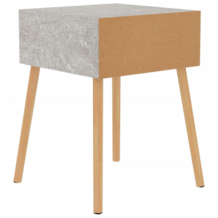 sengeborde 2 stk. 40x40x56 cm konstrueret træ betongrå