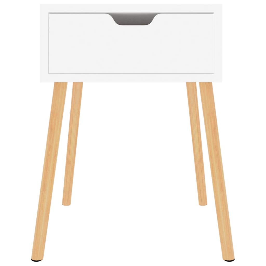 sengeborde 2 stk. 40x40x56 cm konstrueret træ hvid højglans