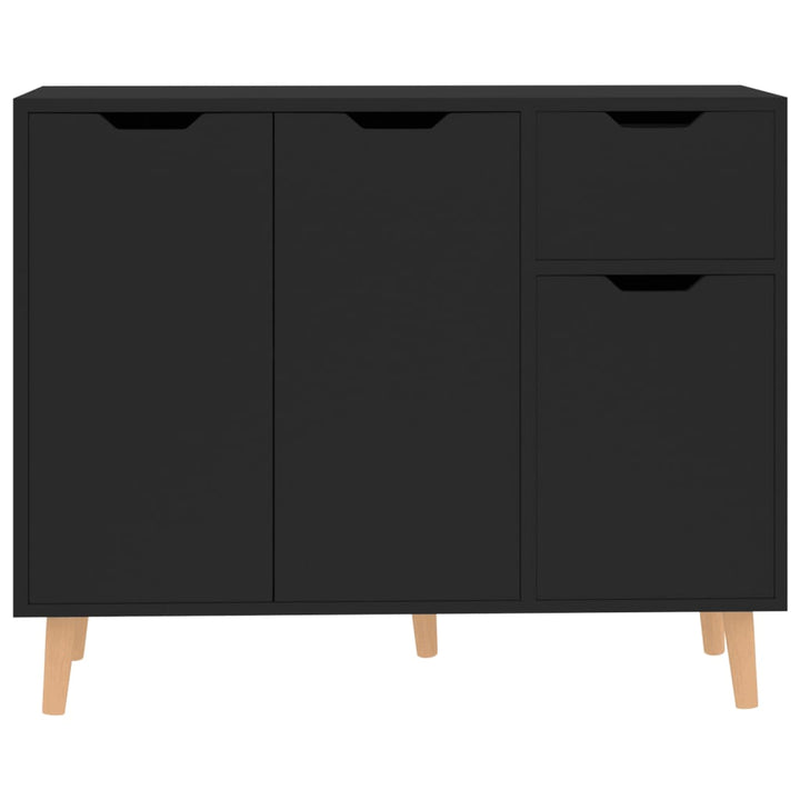 skænk 90x30x72 cm konstrueret træ sort