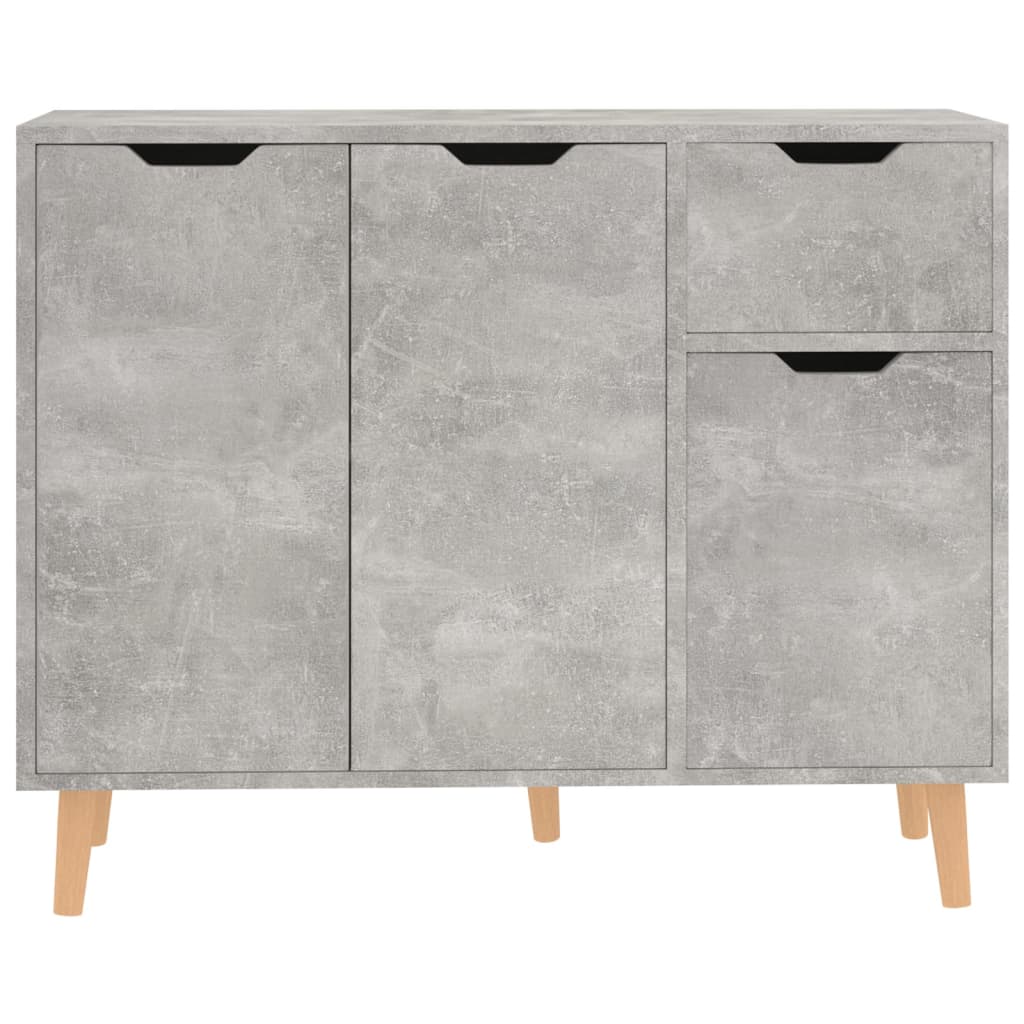 skænk 90x30x72 cm konstrueret træ betongrå