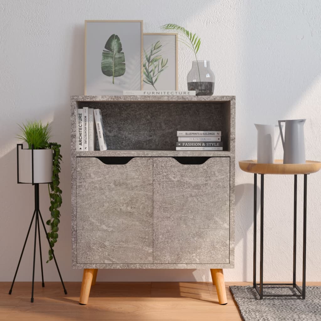 skænk 60x30x72 cm konstrueret træ betongrå