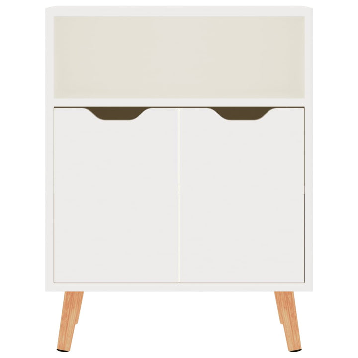 skænk 60x30x72 cm konstrueret træ hvid højglans
